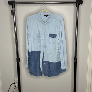 Lane Bryant Light Blue Collared Shirt